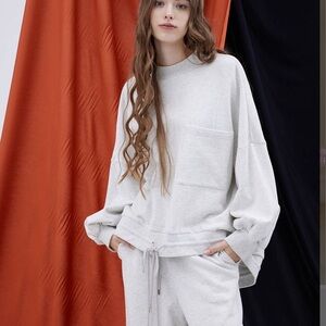 Nap Women’s Drawstring Hem Cotton Sweatshirt
 size L